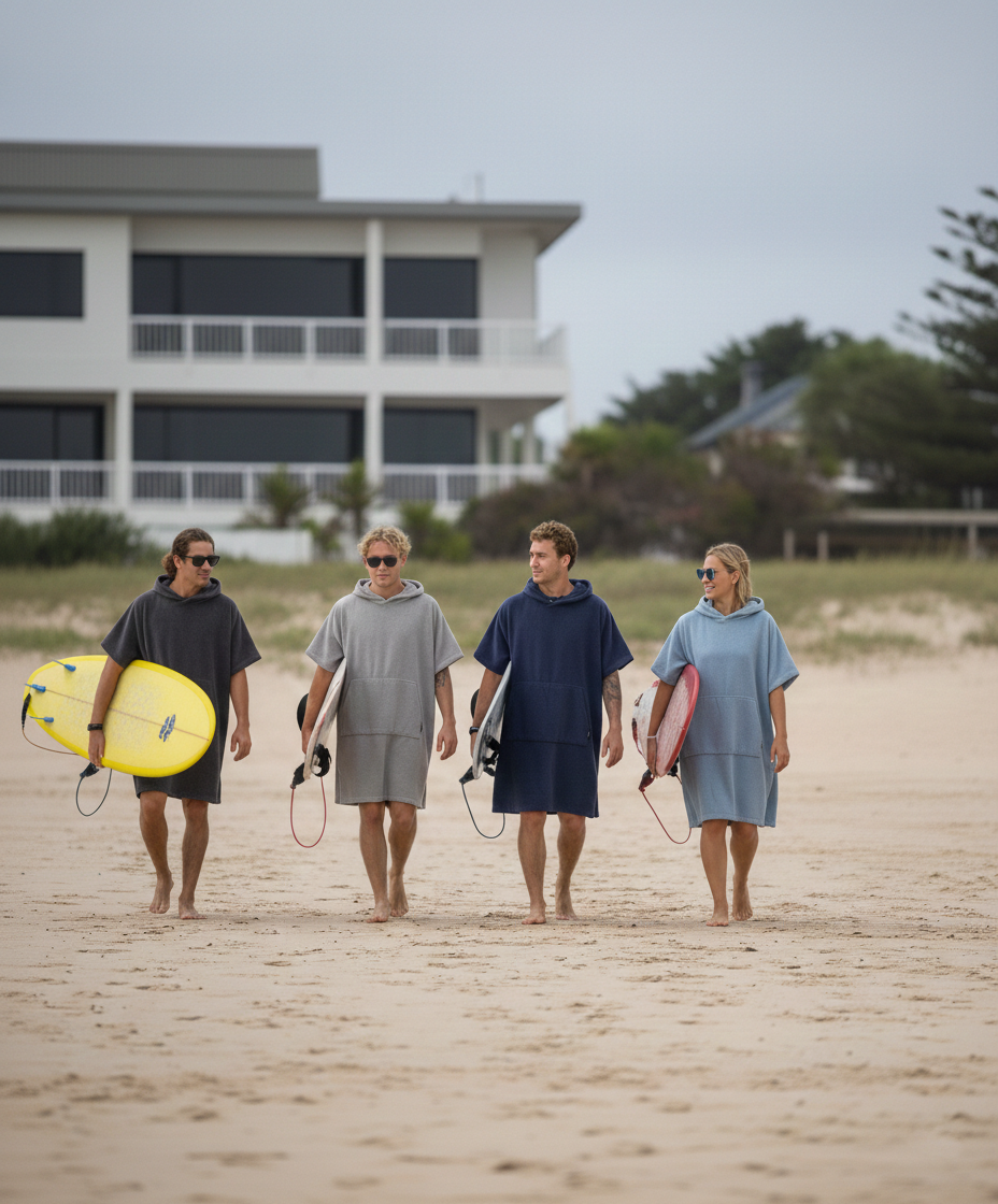 100% Cotton Hooded Beach Poncho